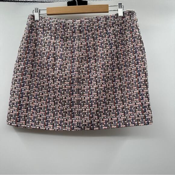 Asos Design Boucle Tweed Front Zip Mini Skirt with Pockets Size 10 - Picture 4 of 8